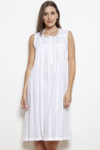 Ponty Cotton Lawn Swiss Dot Sleeveless Nightdress